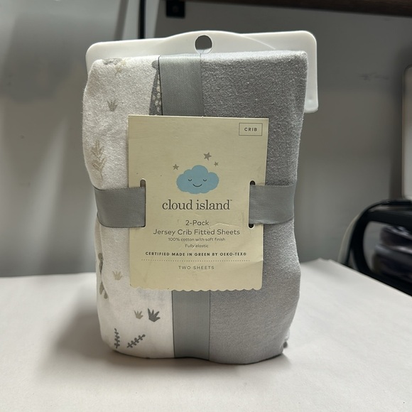 NWT Crib Fitted Jersey Sheets Giraffes/Dark Gray 2pk - Picture 5 of 8